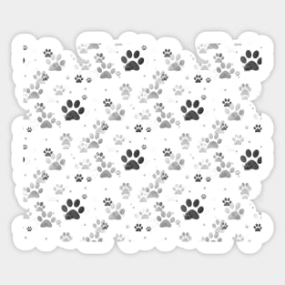 Black Paw Prints Sticker